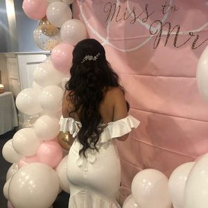 Dresses - White dress tight corset looking back Dresses - White dress tight corset looking back